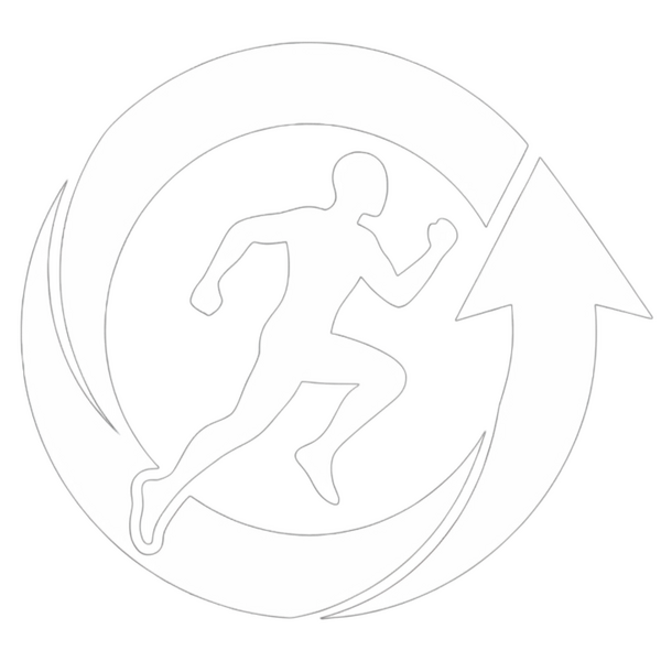 Logo of a human running in a circular arrow